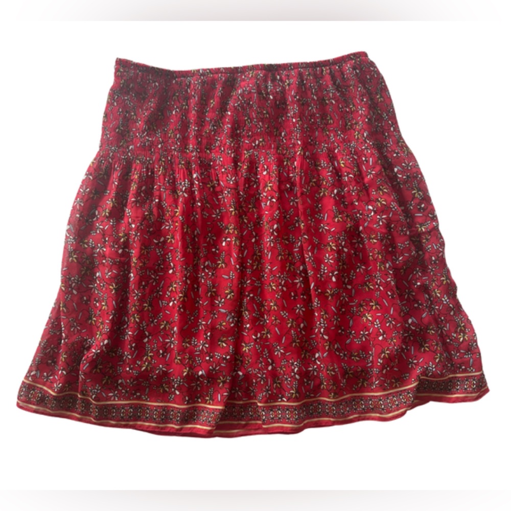 Max Studio Red Floral Skirt